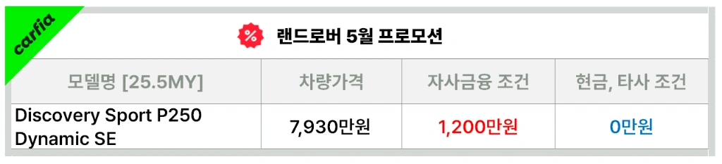 디스커버리스포츠5월프로모션