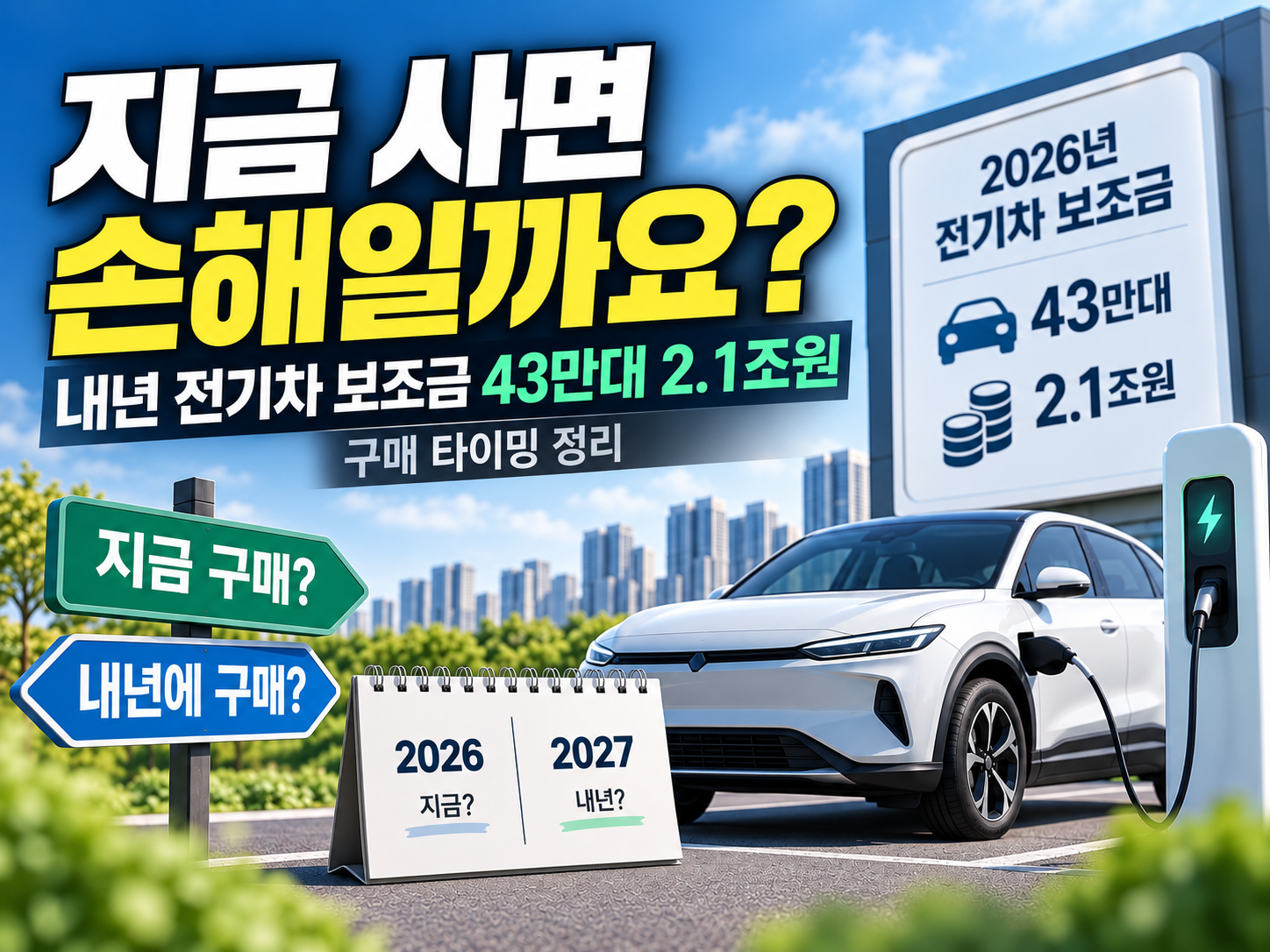 지금 사면 손해일까요? 내년 전기차 보조금 43만대 2.1조원, 구매 타이밍 정리