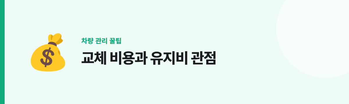 교체 비용과 유지비 관점