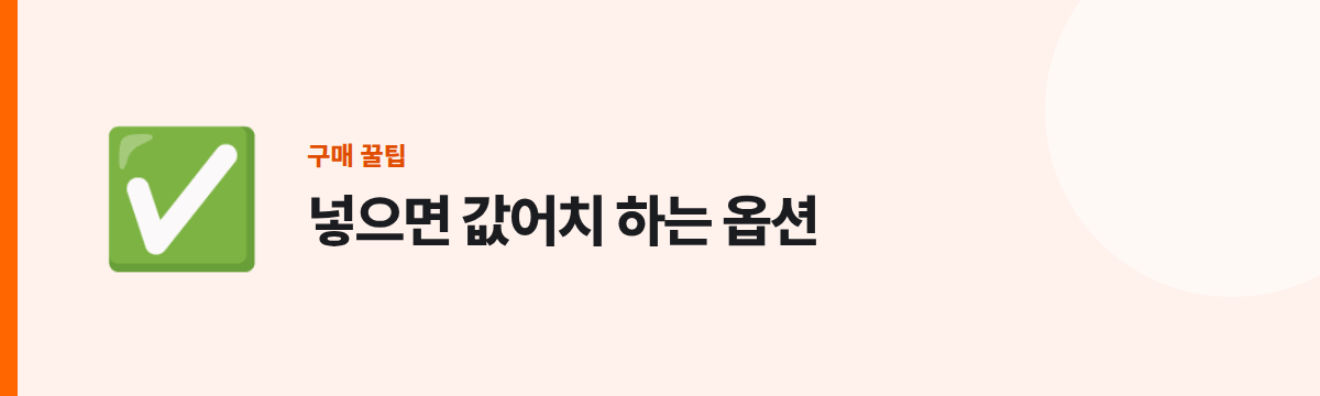 넣으면 값어치 하는 옵션