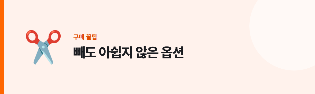 빼도 아쉽지 않은 옵션
