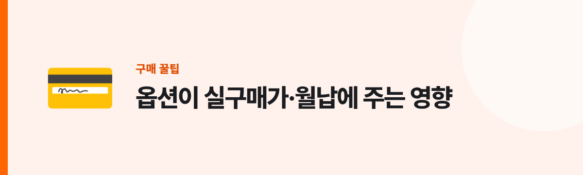 옵션이 실구매가·월납에 주는 영향
